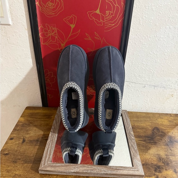 UGG Blue Platform Tazzman Suede Slip-On Shoes - Picture 2 of 5